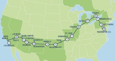 Map showing the Tour regions